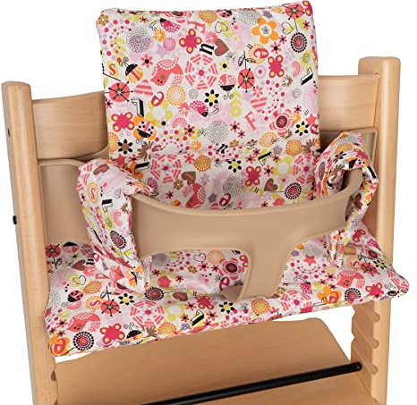 Babyline Kissenbezug für Stokke Tripp Trapp, kompatibel mit Stokke Hochstuhl und Evolutions-Hochstuhl (Love Rosa)