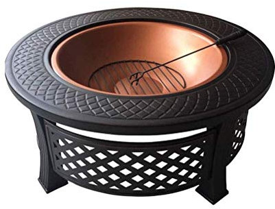 Samnuerly Outdoor Fire Pits Feuerkorb Outdoor Barbeque Grill Holzkohle Gusseisen Grillständer Schüssel Camping Picknick Outfire Holzscheitbrenner Heizung