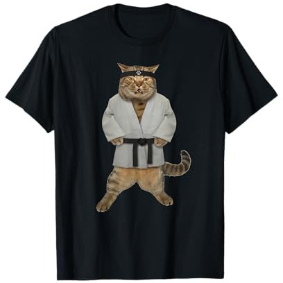 Funny cat in karate suit T-Shirt