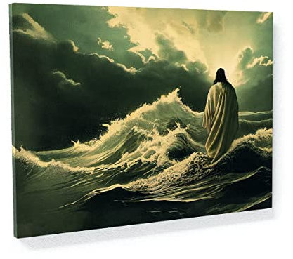 Sense Canvas Jesus 2 Kunstdruck auf Leinwand – Heimdekoration, Wandkunstdruck, Poster, Gemälde, mittelgroß, 24 x 18 / 1,9 cm