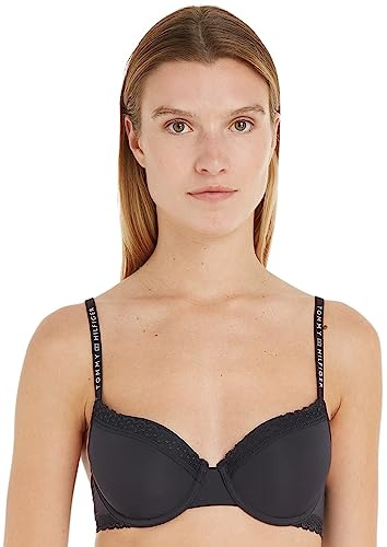 Tommy Hilfiger Damen Demi-Cups BH mit Spitzen-Details, Schwarz (Black), 75A