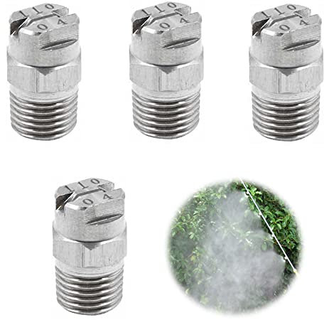 XCSJ 4pcs Boquilla Pulverizadora Acero Inoxidable Alta Presión Piezas Lavadora Limpiador Alta Presión Limpiador Superficies Pulverización Accesorio,110 Grados,Abertura 1.3mm,Conexión Rosca 1/4