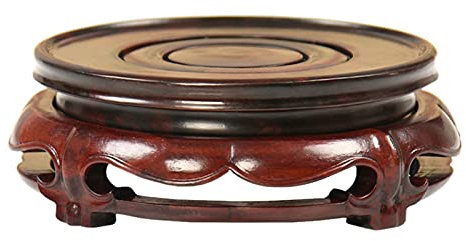 Plant Stand Vase Display Stands Wooden Vase Base Vintage Circular Wooden Vase Aquarium Table Lamp Teapot Base Rotatable Home Decoration Display Stand 2.2in Teapot Vase Bonsai Base (Size : A2)