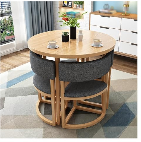 Rund Esstisch Mit 4 Stühlen,Couchtisch Und Stuhl Set,Tische Und Stühle For Den Empfang,Büro-Empfangsraum-Clubtisch,Verhandlungstisch,Platzsparende Möbel,For Esszimmer,Küche,Wohnzimmer ( Color : B )