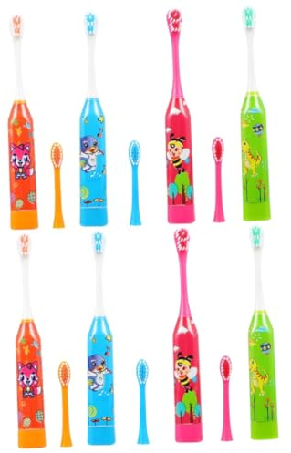 Ipetboom 8pezzi Spazzolino Elettrico Per Spazzolini Vibrazione Sonica Pulizia Denti e Delicata Design Divertente Per La Resistenza Al Lavaggio Denti