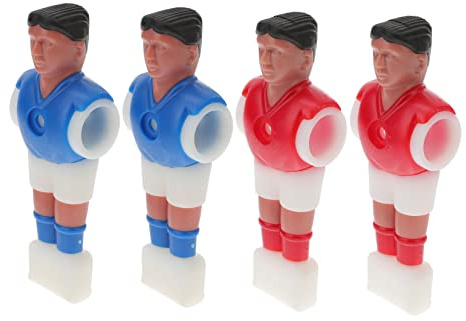 GOOHOCHY 4 Pezzi Giocatori Calcio Balilla Ricambio - 2 Rosso e 2 Blu Mini Figure per Biliardino Sportivo Accessori Giocattolo