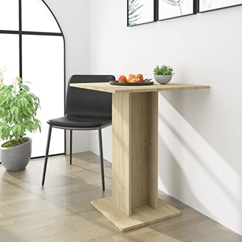 ShGaxin Bistrotisch, Stehtisch, Balkontisch, Partytisch, Biertisch, Beistelltisch, Bierkasten Tisch, Sonoma-Eiche 60×60×75 cm Spanplatte