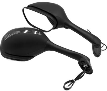Motorrad Lenkerendenspiegel Für Suzuki Für GSXR 600 750 1000 Für GSX-R600 GSX-R1000 Motorrad Rückspiegel Mit Blinker Motorrad Rückspiegel Motorrad Rückspiegel(Black)