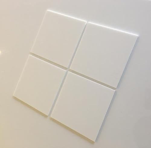 Wandfliesen, quadratisch, kindersicher, bruchsicher, weiß, 10 Stück, 5 x 5 cm