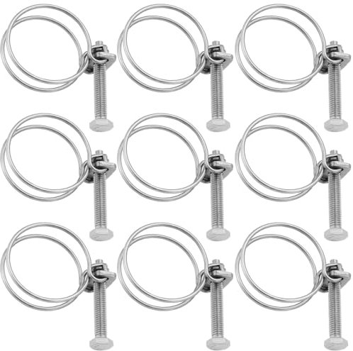 OTOTEC Lot de 20 colliers de serrage réglables de 32 à 36 mm à double fil en acier inoxydable 201 - Collier de serrage réglable pour tuyau de plomberie - 246-C-BFW