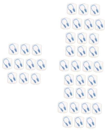 HANABASS 40pezzi Clip per Naso Silicone per Impermeabili e Morbide Protezione Nasale per Principianti e Nuotatori Accessori per Piscina Colore Blu