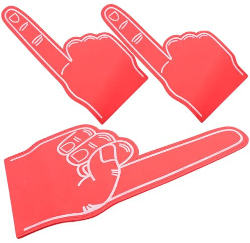 HONMEET 3stücke Teiliges Schaumschlüssel-handaccessoire in Rot Leichte Bequeme Sportfans Fingerset Für Sportveranstaltungen Cheerleading-Party-Dekoration Und Anfeuerung Der Mannschaft