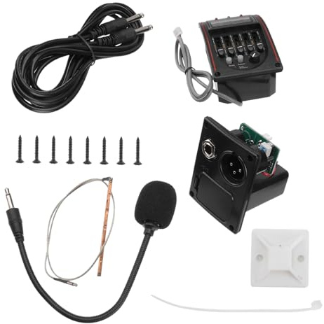 BESTonZON Band-akustikgitarren-vorverstärker Mit Lcd-stimmgerät -pickup Mikrofon Blend Bassregelung Für Folk-gitarren