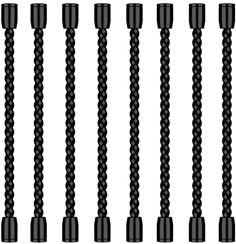 8 bridas de silicona de 4 pulgadas, bridas de goma flexibles, bridas reutilizables para cables, bridas negras para organizar, agrupar (negro)