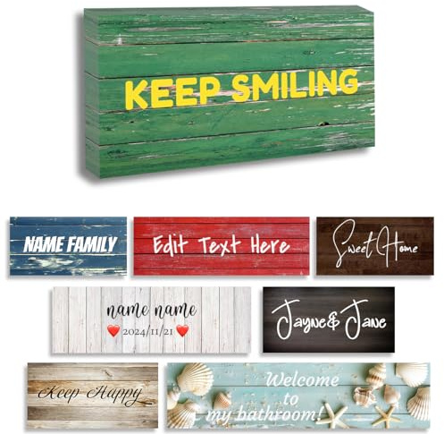 ZQQART Benutzerdefiniertes Textschild Wanddekoration personalisierte Leinwanddrucke mit Ihrem Text Poster individuelles Zitatschild Wandkunst für Zuhause gerahmt(10x30cm)