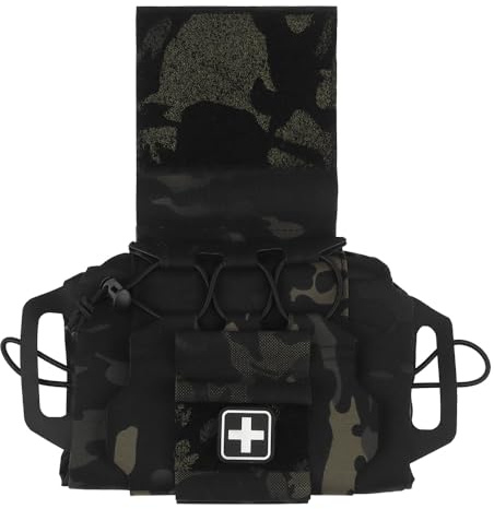 Peminkoo Pochette Militaire Tactique à déploiement Rapide Kits médicaux lFAK adaptés au Gilet de Chasse Airsoft Sac de Survie d'urgence équipement de Camping en Plein air (BCP)