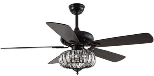 Moderno ventilador de techo retro con luz y control remoto, diseño creativo de candelabro de 52 pulgadas, decoración elegante para cualquier habitación.