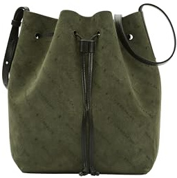 LIEBESKIND Berlin Bucketbag M MONOGRAM Suede forest