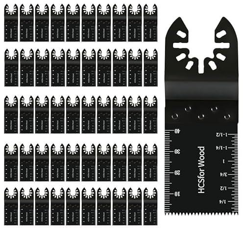 INMOZATA 45Pcs Multi Tool Blades 34mm Oscillating Tool Blades Professional Universal Oscillating Saw Blades Quick Release Saw Blades Compatible with Most Multitool