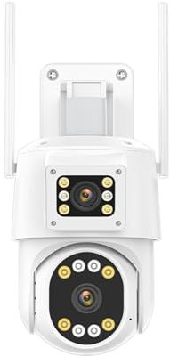 Videocamera Sorveglianza, Telecamera IP 4G SIM Card Telecamera PTZ a tre obiettivi HD 4K Telecamera di sicurezza a doppio schermo 2K Telecamera di sorveglianza P2P con tracciamento automatico per uso
