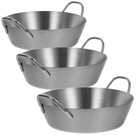 TOPPERFUN 3pezzi Ciotole Acciaio Inossidabile Eleganti Per Insalata e Snack Da Versatili Per Frutta Condimenti e Cucina Design Sottile e Resistente