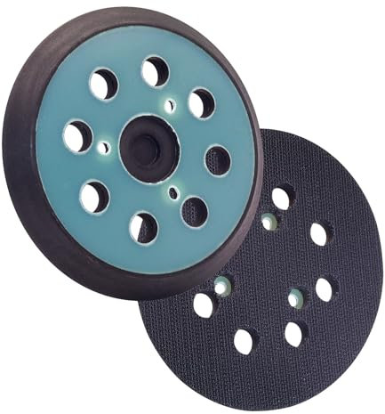 Taokyid Paquete de 2 almohadillas de repuesto de 5 pulgadas para lijadora orbital DeWalt & Makita, 5 pulgadas, 8 agujeros, compatible con DeWalt D26451, D26453, DW421, Makita BO5041/K, BO5010/K