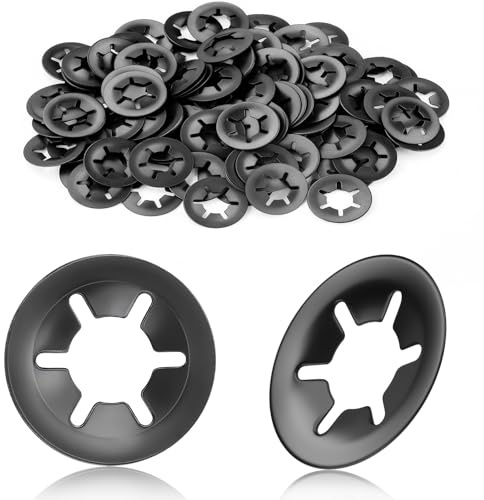 KGGZKG Lot de 100 rondelles de blocage M12 x 25 mm - Rondelles de blocage pour arbres - Anneau de serrage - Rondelles de sécurité - Dents intérieures - Fermeture rapide - Noir