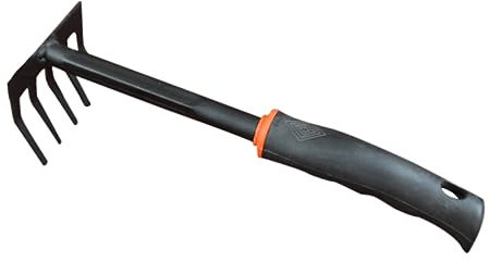 ifundom Rastrillo De Cinco Dientes Mini Rastrillo De Jardín Herramienta De Jardinería con Mango para Limpiar Jardines Pequeños para Césped