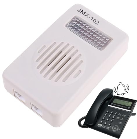 Amplificador De Timbre para Teléfono | Amplificador De Volumen 70dB con Indicadora,Indicador Luminoso para Llamadas En Teléfonos Fijos Domésticos Y Oficinas