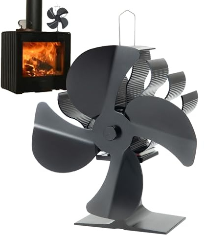 Ventilador de estufa alimentado por calor, ventilador no eléctrico para estufa, ventiladores termoeléctricos de leña, madera y estufas de pellets, ahorro de energía, transferencia de calor eficiente
