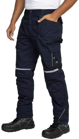 BWOLF Drift Ice arbetsbyxor män vinter arbetsbyxor män vinter vattentäta, kalla och vindtäta med reflekterande element, blå, 4XL