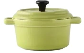 Ceramic Baking Bowl Cuenco de cerámica for desayuno, moldes for ramequines con tapa, aptos for horno, for crème brûlée, minicazuela, soufflé, tapa y asa for sopa de cebolla, 220 ml(Green)