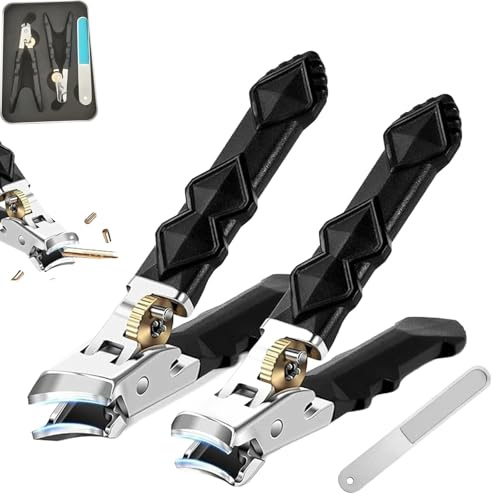 Ergonomischer Nagelknipser für Dicke Nägel und Senioren, Scharfer Edelstahl Nagelschneider mit Großer Öffnung für Fußnägel und Fingernägel(1set)