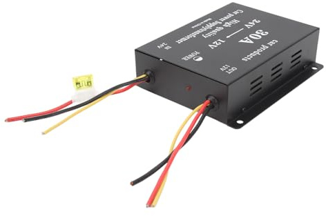 Convertidor de Potencia de automóvil 24V 12V DC Black 300A Adaptador de Salida Refrigerador de vehículos DVD CD VCD