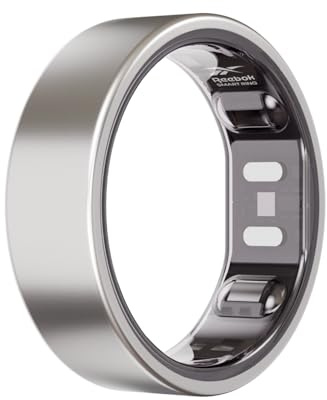 Reebok Smart Ring for Women or Men - Matte Silver, Size 14 Fitness Ring - The Next Generation of Wearable Technology - Fitness and Sleep Tracker - Monitors Wellbeing and Recovery