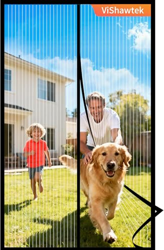 ViShawtek Fly Screens for Doors, Magnetic Fly Screen Curtain 80x210cm, Patio Door Nets with Magnets for Keeping Out Flies, Mosquito Net, Insect Mesh