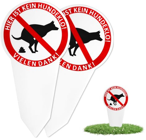 2 Stück Kein Hundeklo Schild, 30 x 15 cm XXL Schild Kein Hundeklo, Hinweisschild Verbot Hunde Kacken Verboten Beidseitig Bedruckt für Parkanlage, Spielplatz