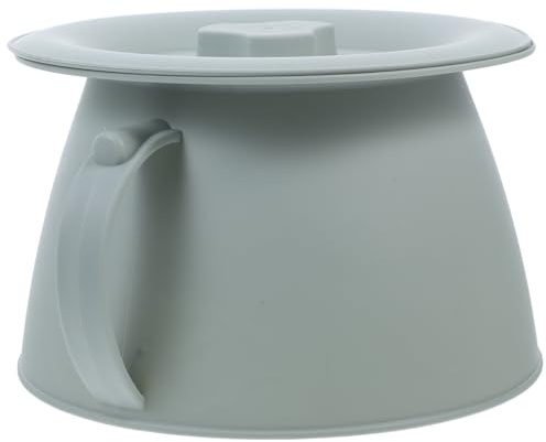 LABRIMP Thick Plastic Covered Chamber Pot with Handle Non-Slip Base Urinal for Elderly Pregnant Disabled Adults Easy to Clean Portable Home Bedpan with Lid