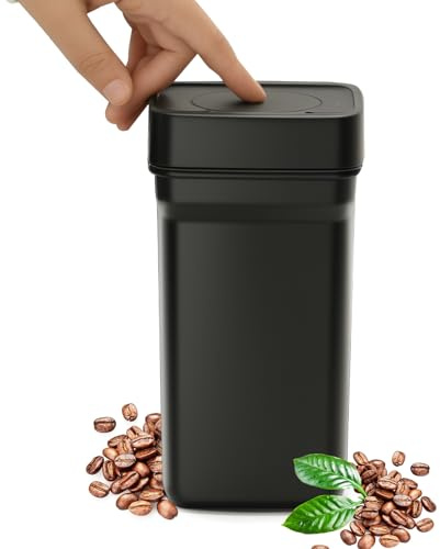AiQInu Boîte à Café Sous Vide avec Pompe à Vide, 1.2L Récipient en Acier Inoxydable pour Grains de Café, Café Moulu, Thé et Aliments Secs