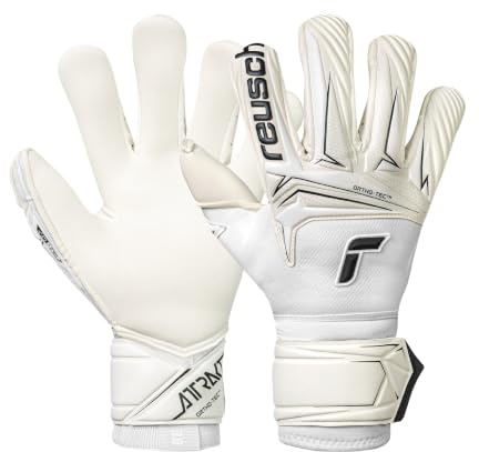Reusch Profi Torwarthandschuhe Erwachsene | Fingerschutz | extremer Grip | perfekte Passform, für Training & Spiel, geeignet für Kunstrasen & Naturrasen, Größe 7,5-12, Attrakt Gold X Ortho-Tec