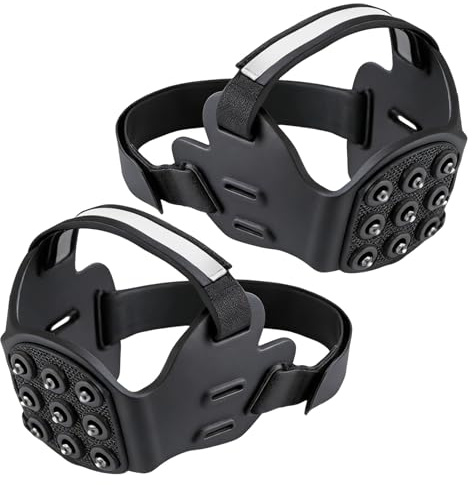 Grampones de Nieve,1 Par De Crampones con Tiras Reflectantes | Grampones de Tracción para Hombres para Nieve y Hielo - para Caminar Montañismo Correr Desplazamiento
