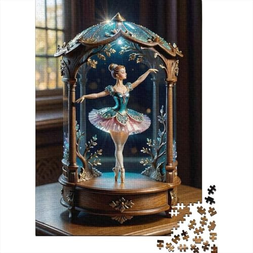 Classic Ballerina Music Box 1000 Piece Jigsaw Puzzle Paper for Adults Romantic Art Style Relaxing Focus for Family Home Decor Gift 38x26cm/1000pcs