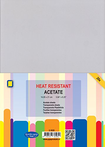 JE Jeje A5 hitzebeständig Acetat Blatt, transparent