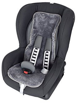 Leibersperger Felle Lammfellauflage Kindersitz (75x28 cm) (taubenblau)