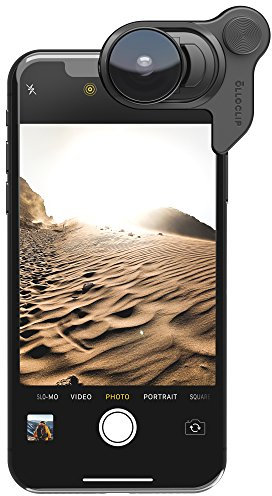olloclip Connect X - Téléobjectif avec lentille grand-angle pour téléphone portable Apple iPhone X, idéal pour la photographie amateurs - Noir
