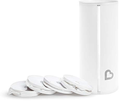 Munchkin® Toss™ Secchio per pannolini usa e getta, portatile, può contenere fino a 150 pannolini per neonati, confezione da 5, bianco