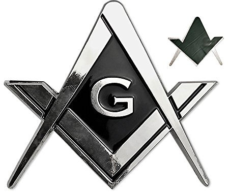 Freimaurer Auto Emblem Quadrat und Kompass Metall Aufkleber