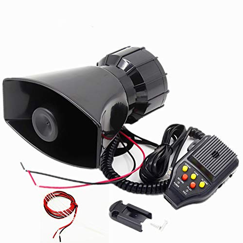 YIYIDA Auto-sirene lautsprecher autohupe 100W auto sirene fahrzeug hupe mit mikrofon PA lautsprechersystem notverstärker alarmtrompete aufnahmefunktion für jedes 12V fahrzeug LKW boot car etc