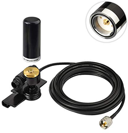 Bingfu Vehicle Mobile Ham Radio Antenna VHF UHF 136-174MHz 400-470MHz Car Truck Amateur Radio NMO Mount Low Profile Antenna with Lip Mount Fixed Bracket PL259 Male 5m 16.5 feet RG58 Cable | Car Truck Amateur Radio Antenna, NMO Mount, Low Profile, with Lip Mount Fixed Bracket, PL259 Male, 5m 16.5 feet RG58 Cable