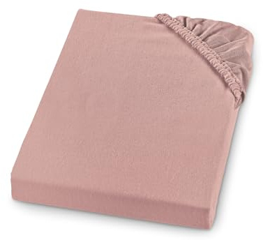 sleepling Feinbiber Spannbettlaken 90x200 cm, 100% Baumwolle, Steghöhe 25 cm, Rundumgummizug, Bettlaken 90 x 200 cm, Made in Germany, Oeko-TEX, Waschbar bis 60 Grad, Rosa